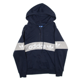 ADIDAS Womens Blue Hoodie UK 12