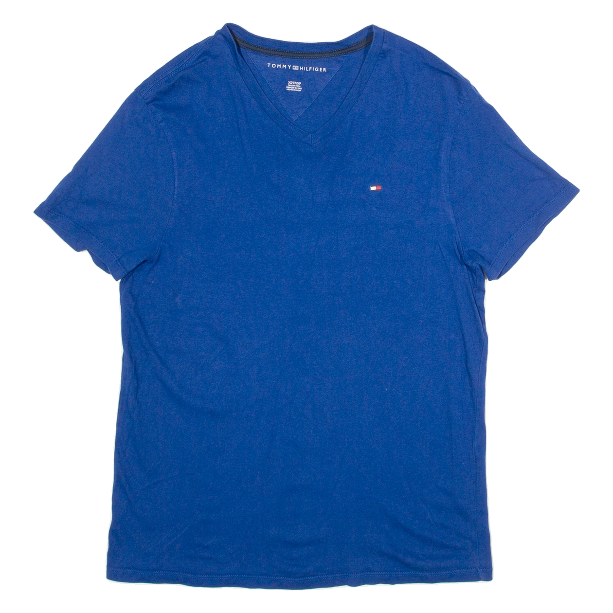 TOMMY HILFIGER Womens T-Shirt Blue V-Neck XS – Cerqular