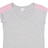 ADIDAS Womens T-Shirt Grey UK 10