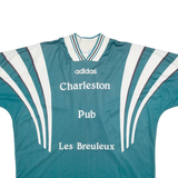 ADIDAS Charleston Pub Mens T-Shirt Green V-Neck L
