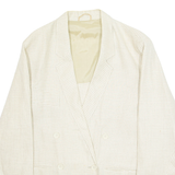 Womens Blazer Jacket Beige Gingham L