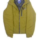 NIKE Mens Puffer Coat Green Hooded S