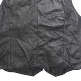 Mens Gilet Black Faux Leather XL