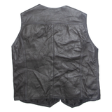 Mens Gilet Black Faux Leather XL