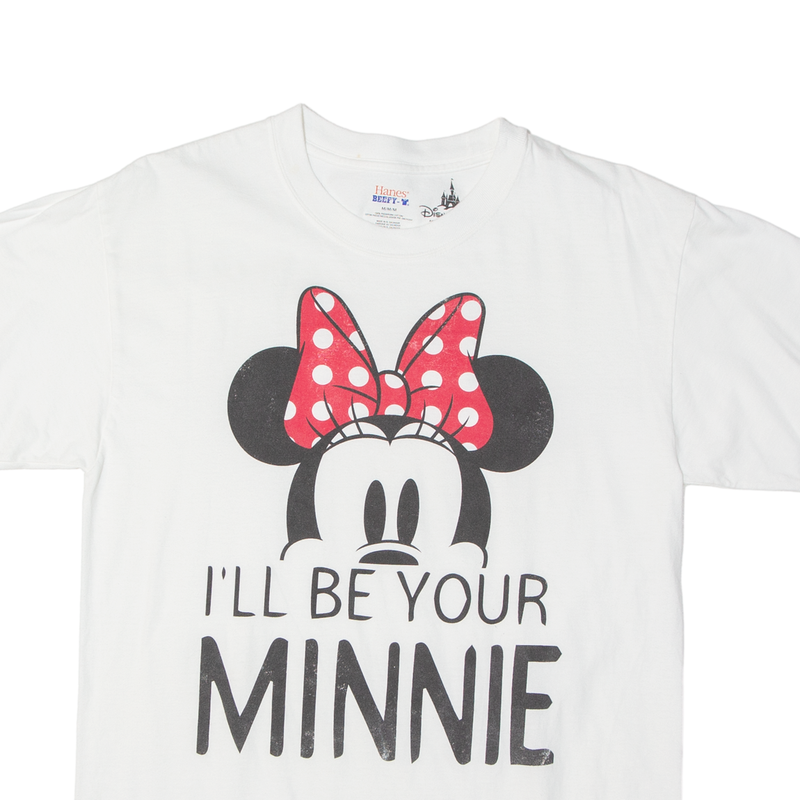 HANES BEEFY T Disney Minnie Womens T-Shirt White USA M