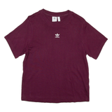 ADIDAS Womens T-Shirt Maroon UK 6