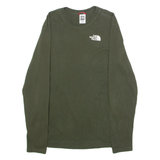 THE NORTH FACE Mens T-Shirt Green Long Sleeve Crew Neck S