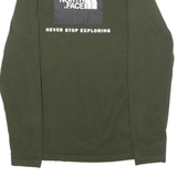 THE NORTH FACE Mens T-Shirt Green Long Sleeve Crew Neck S