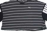 PUMA Striped Cropped Womens T-Shirt Black M