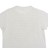 LACOSTE Striped Mens T-Shirt Grey Crew Neck S