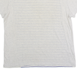 LACOSTE Striped Mens T-Shirt Grey Crew Neck S
