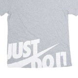 NIKE Just Do It Athletic Cut Mens T-Shirt Grey Crew Neck S