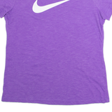 NIKE Womens T-Shirt Purple Crew Neck S