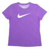 NIKE Womens T-Shirt Purple Crew Neck S