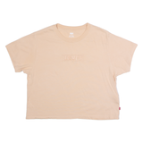 LEVI'S Cropped Womens T-Shirt Beige Crew Neck M