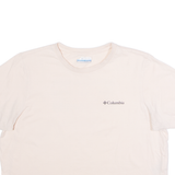 COLUMBIA Cropped Womens T-Shirt Beige Crew Neck M