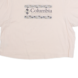COLUMBIA Cropped Womens T-Shirt Beige Crew Neck M