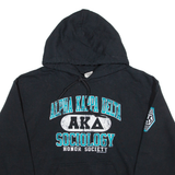 GILDAN Alpha Kappa Delta Sociology Mens Black Hoodie USA M