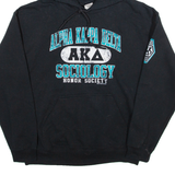 GILDAN Alpha Kappa Delta Sociology Mens Black Hoodie USA M
