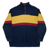 HESS NATUR Mens Sweatshirt Blue 1/4 Zip L