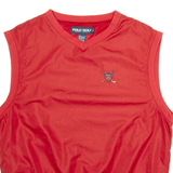 POLO RALPH LAUREN Mens Sweatshirt Red V-Neck M