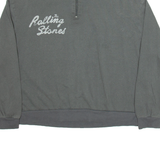 THE ROLLING STONES Crop Womens Sweatshirt Grey 1/4 Zip XL