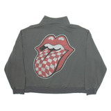 THE ROLLING STONES Crop Womens Sweatshirt Grey 1/4 Zip XL