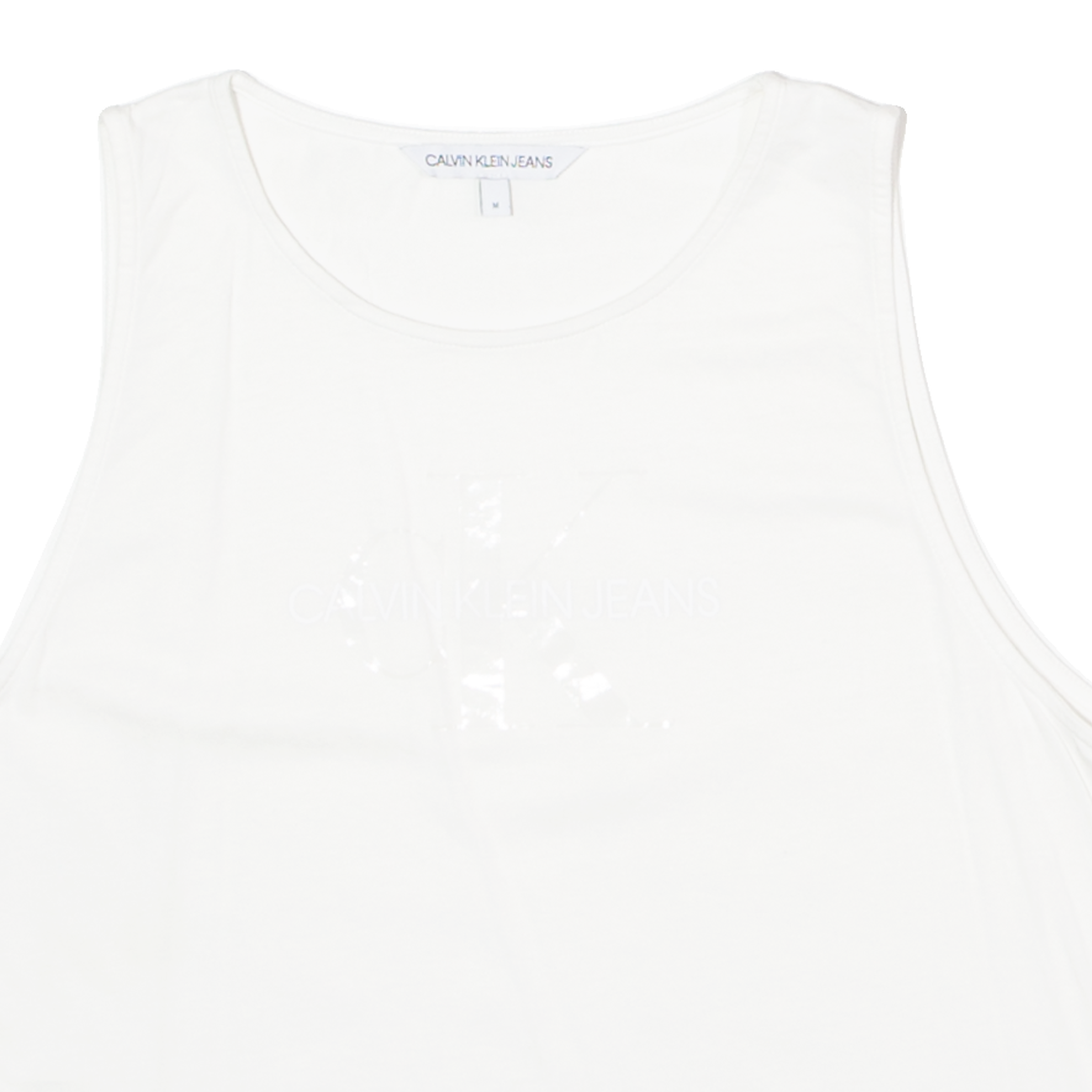 CALVIN KLEIN JEANS Womens T-Shirt White Sleeveless M
