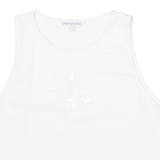 CALVIN KLEIN JEANS Womens T-Shirt White Sleeveless M