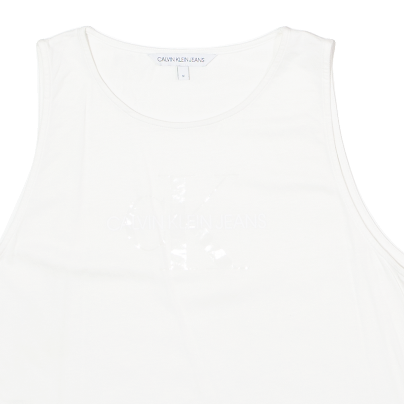 CALVIN KLEIN JEANS Womens T-Shirt White Sleeveless M
