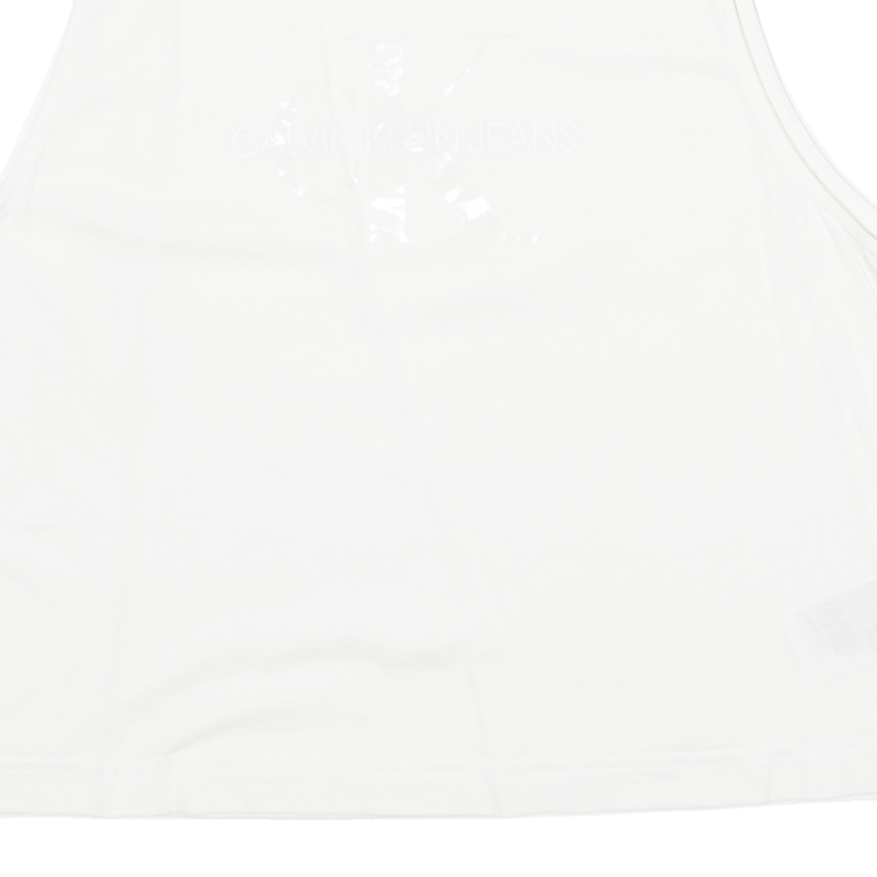 CALVIN KLEIN JEANS Womens T-Shirt White Sleeveless M
