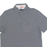 TED BAKER Mens Polo Shirt Black Geometric M