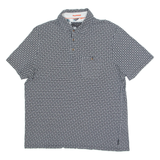 TED BAKER Mens Polo Shirt Black Geometric M
