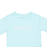 CHAMPION Cropped Womens T-Shirt Blue S