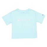 CHAMPION Cropped Womens T-Shirt Blue S