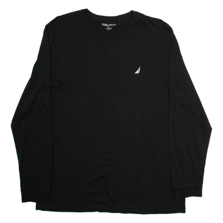 NAUTICA Mens T-Shirt Black Long Sleeve XL