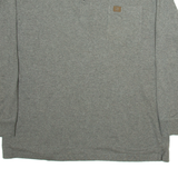 WRANGLER Mens T-Shirt Grey Long Sleeve Button Neck L