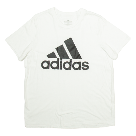 ADIDAS Mens T-Shirt White Short Sleeve L