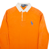 POLO RALPH LAUREN Custom Fit Mens Polo Shirt Orange Long Sleeve S
