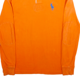 POLO RALPH LAUREN Custom Fit Mens Polo Shirt Orange Long Sleeve S