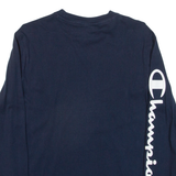 CHAMPION Mens T-Shirt Blue Long Sleeve S