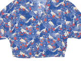 ZARA Cropped Womens Shirt Blue Floral L