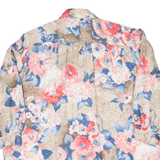 CARAT Womens Shirt Brown Floral 3/4 Sleeve UK 14