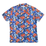 COSTAVANA Mens Hawaiian Shirt Blue Floral S
