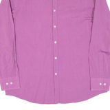 BOSS Slim Fit Mens Plain Shirt Purple Long Sleeve L