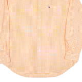 TOMMY HILFIGER Mens Shirt Orange Check Long Sleeve XL
