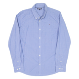 TOMMY HILFIGER Mens Shirt Blue Spotted Long Sleeve S