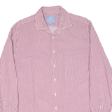 PIERRE CARDIN Slim Fit Mens Shirt Red Striped Long Sleeve XL