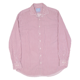 PIERRE CARDIN Slim Fit Mens Shirt Red Striped Long Sleeve XL