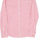 TOMMY HILFIGER Womens Shirt Pink Striped Long Sleeve XS